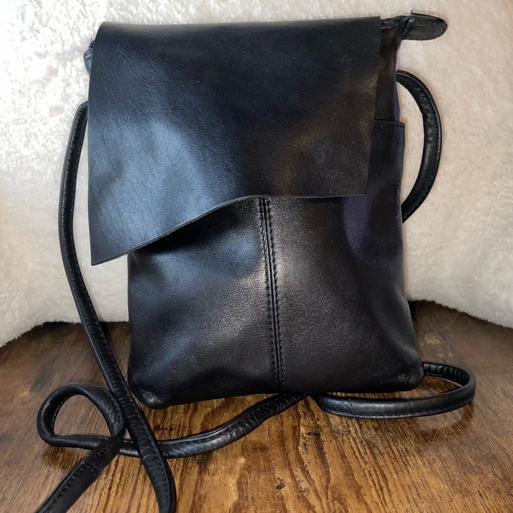 ili New York Leather Mini Sac Flap Crossbody Shoulder Bag